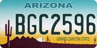 AZ license plate BGC2596