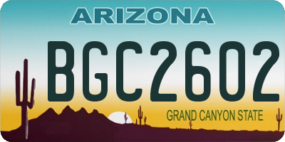 AZ license plate BGC2602