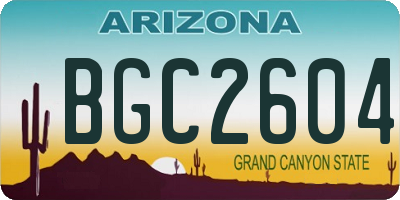 AZ license plate BGC2604