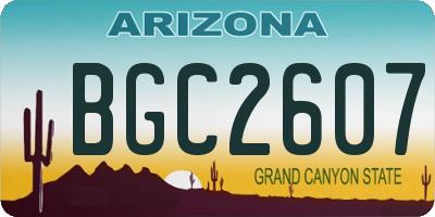 AZ license plate BGC2607