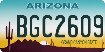 AZ license plate BGC2609