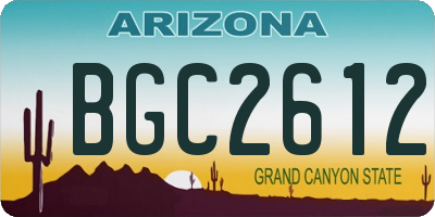 AZ license plate BGC2612