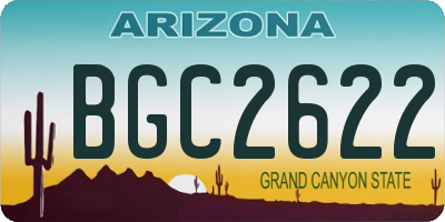 AZ license plate BGC2622