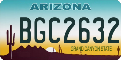 AZ license plate BGC2632