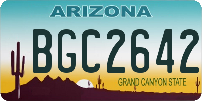 AZ license plate BGC2642