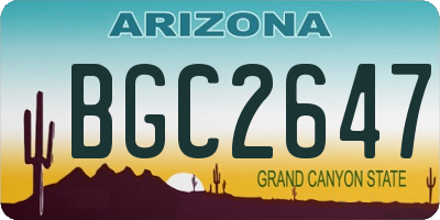 AZ license plate BGC2647