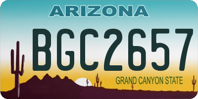 AZ license plate BGC2657