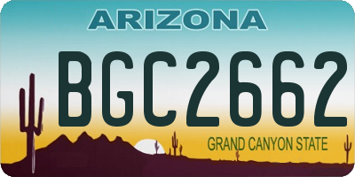 AZ license plate BGC2662