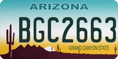 AZ license plate BGC2663