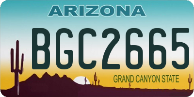 AZ license plate BGC2665