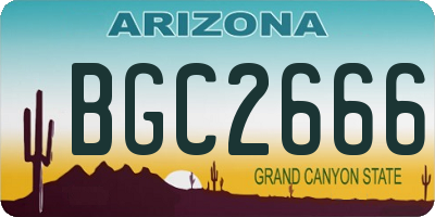 AZ license plate BGC2666