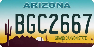 AZ license plate BGC2667