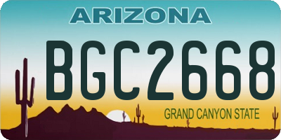 AZ license plate BGC2668