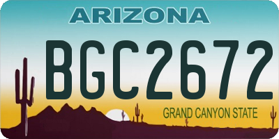 AZ license plate BGC2672