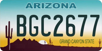 AZ license plate BGC2677
