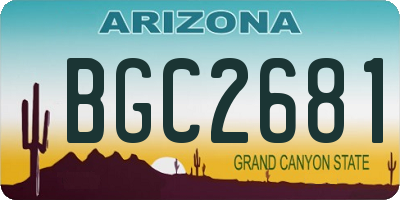 AZ license plate BGC2681