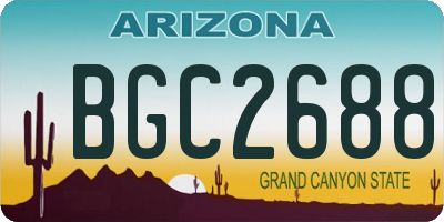 AZ license plate BGC2688