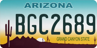 AZ license plate BGC2689