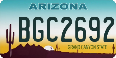 AZ license plate BGC2692
