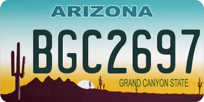 AZ license plate BGC2697