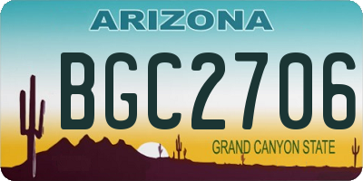 AZ license plate BGC2706