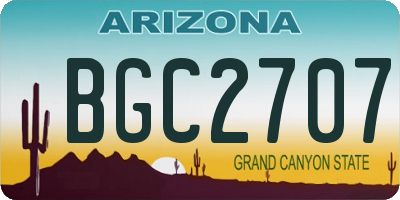 AZ license plate BGC2707