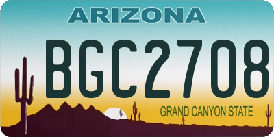 AZ license plate BGC2708