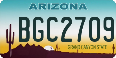 AZ license plate BGC2709