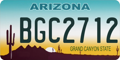 AZ license plate BGC2712