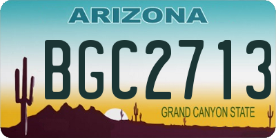 AZ license plate BGC2713