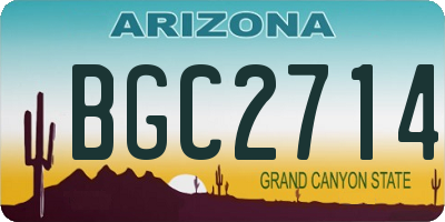 AZ license plate BGC2714