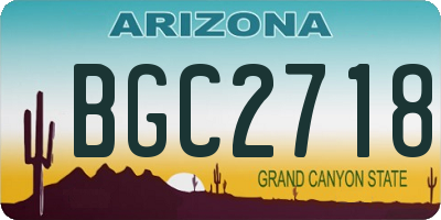 AZ license plate BGC2718