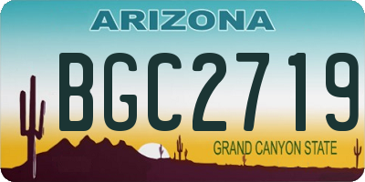 AZ license plate BGC2719