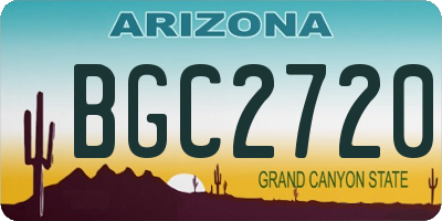 AZ license plate BGC2720