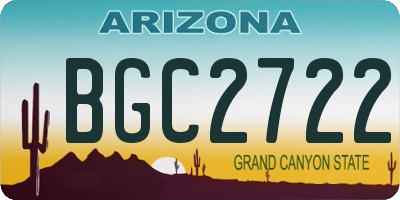 AZ license plate BGC2722