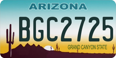 AZ license plate BGC2725