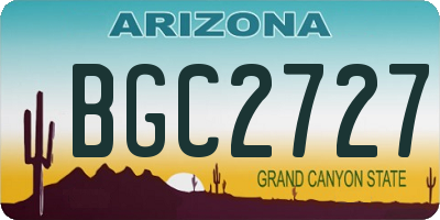 AZ license plate BGC2727