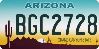 AZ license plate BGC2728