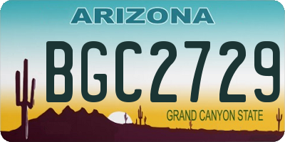 AZ license plate BGC2729