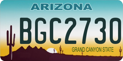 AZ license plate BGC2730