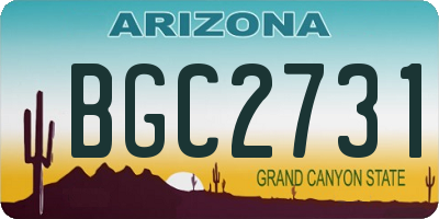 AZ license plate BGC2731