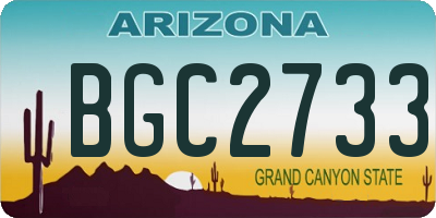 AZ license plate BGC2733