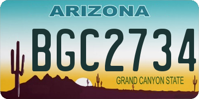 AZ license plate BGC2734