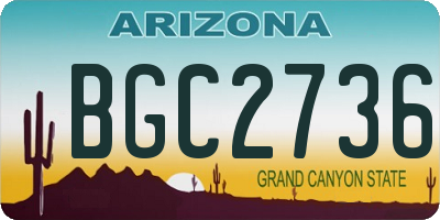 AZ license plate BGC2736