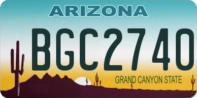 AZ license plate BGC2740