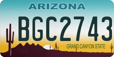 AZ license plate BGC2743