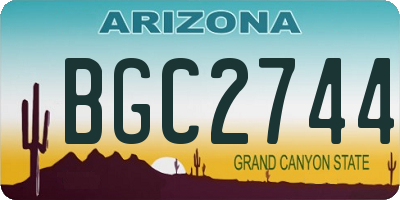 AZ license plate BGC2744