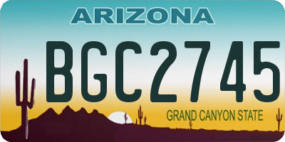 AZ license plate BGC2745