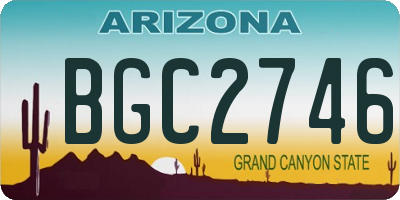 AZ license plate BGC2746