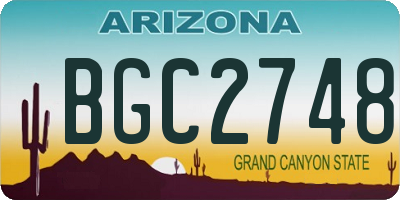 AZ license plate BGC2748